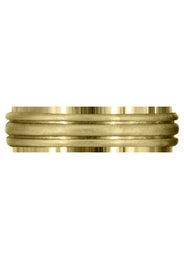 Yellow Gold Basic Carved Celtic Mens Wedding Band | Satin Finish (Joshua)
