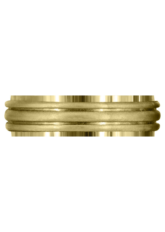 Yellow Gold Basic Carved Celtic Mens Wedding Band | Satin Finish (Joshua)