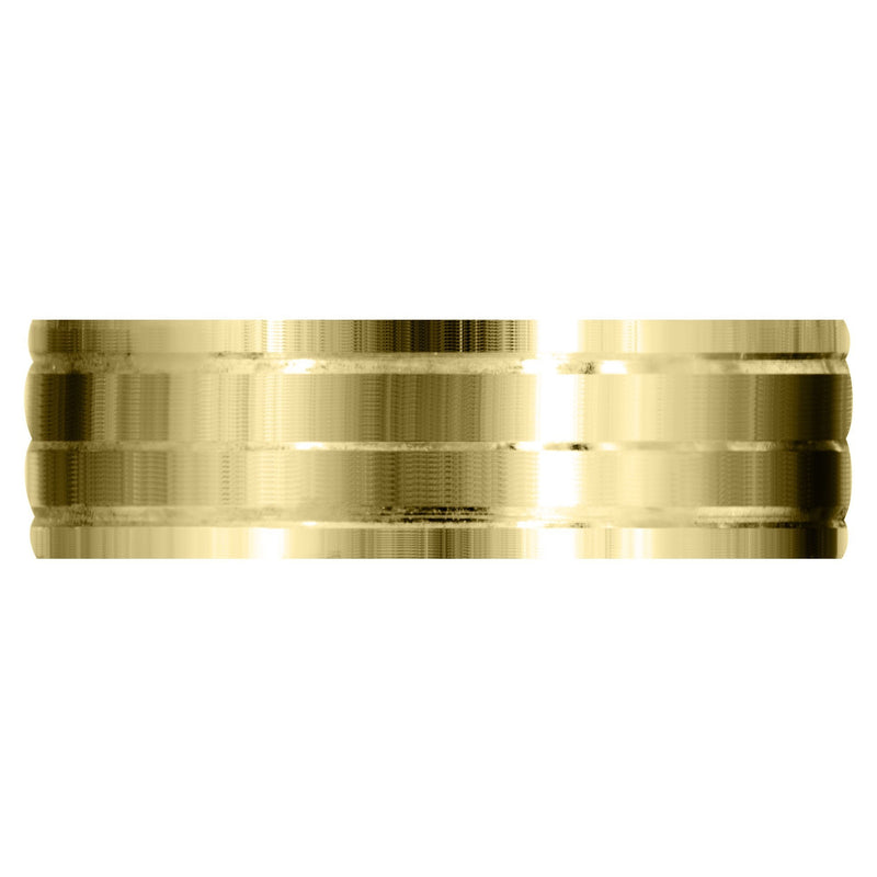 Yellow Gold Carved Simple Mens Wedding Band | Satin Finish (Liam)