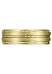 Yellow Gold Carved Simple Mens Wedding Band | Cross Satin Finish (Noah)