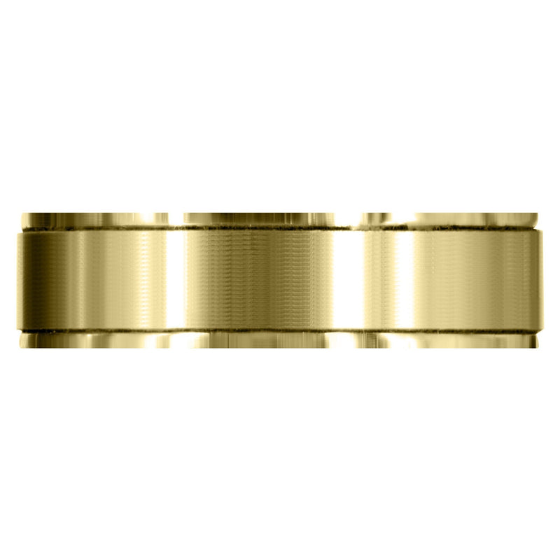 Yellow Gold Carved Simple Mens Wedding Band | Satin Finish (Nathan)