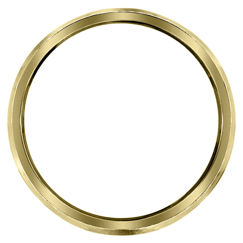 Yellow Gold Carved Simple Mens Wedding Band | Stone Finish (Ryan)