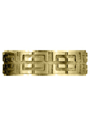Yellow Gold Fancy Carved Contemporary Mens Wedding Band | Satin / High Polish Finish (Henry)