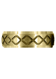 Yellow Gold Fancy Carved Contemporary Mens Wedding Band | Satin / High Polish Finish (Luke)