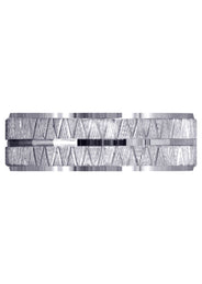Fancy Carved Contemporary Mens Wedding Band | Diamond Cut Finish (Levi)