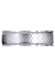 Fancy Carved Contemporary Mens Wedding Band | Satin / Hish Polish Finish (Christian)