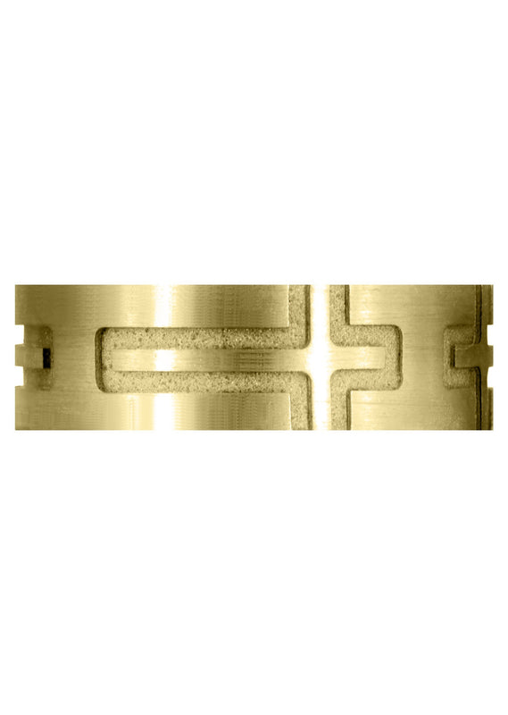 Yellow Gold Fancy Carved Religious Mens Wedding Band | Satin Finish (Jaxon)