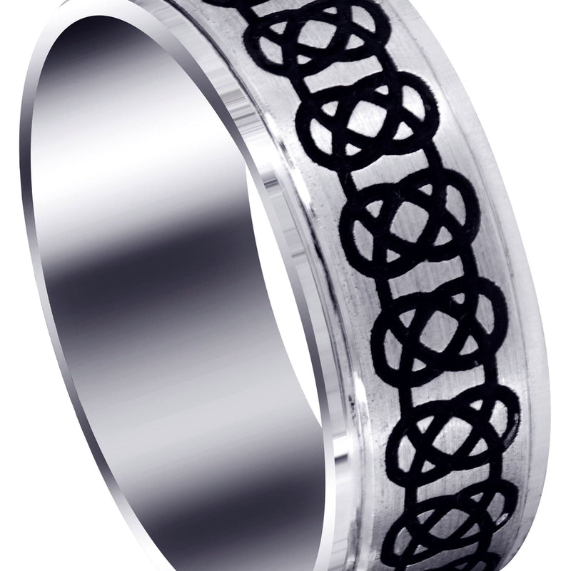 Contemporary Unique Mens Wedding Band | Satin / Hish Polish Finish (Julian)