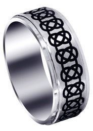 Contemporary Unique Mens Wedding Band | Satin / Hish Polish Finish (Julian)