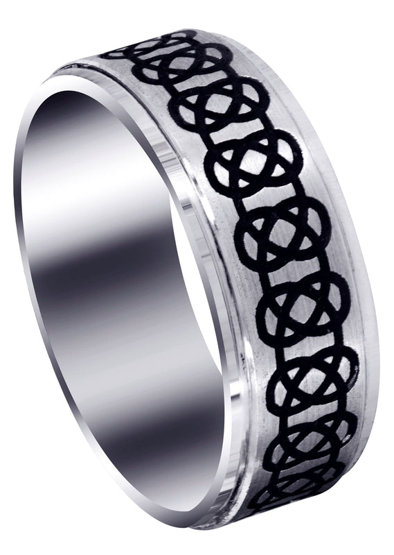 Contemporary Unique Mens Wedding Band | Satin / Hish Polish Finish (Julian)