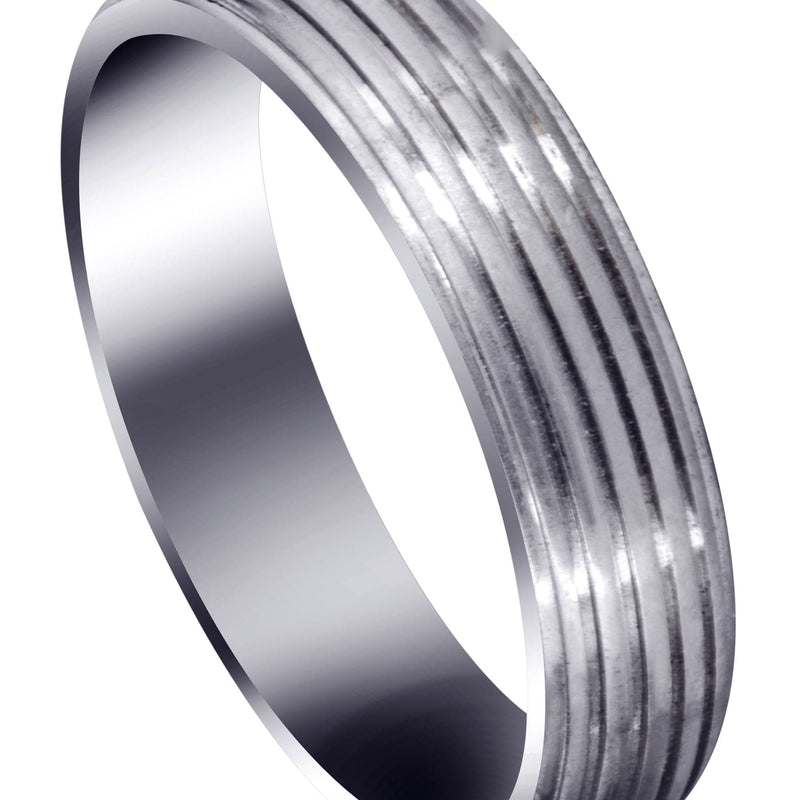 Carved Simple Mens Wedding Band | High Polish Finish (Landon)