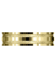 Yellow Gold Carved Simple Mens Wedding Band | High Polish Finish (Grayson)