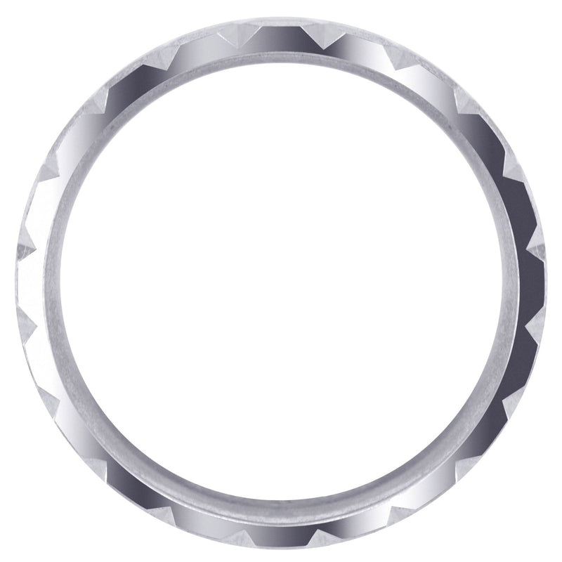 Carved Diamond Cut Mens Wedding Band | Satin Finish (Jonathan)