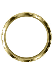 Yellow Gold Carved Diamond Cut Mens Wedding Band | Satin Finish (Jonathan)
