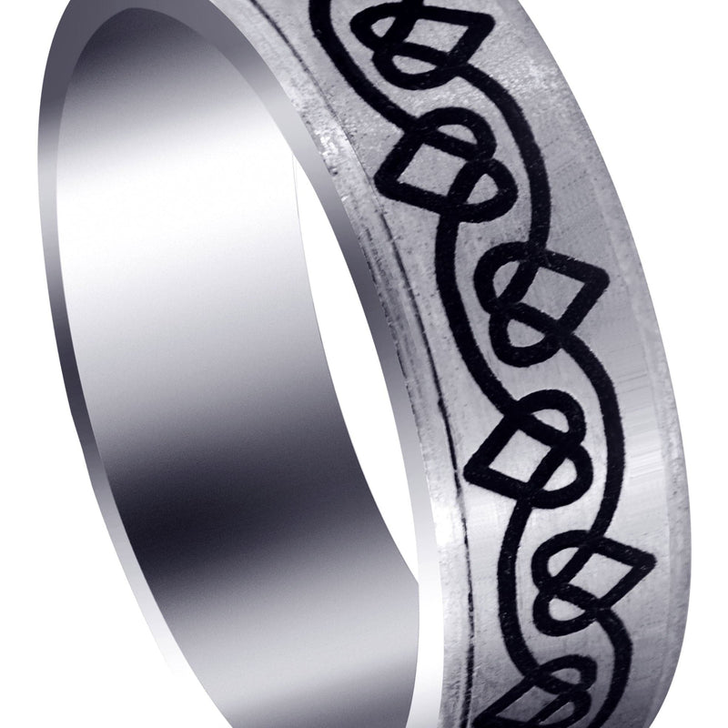 Contemporary Unique Mens Wedding Band | Satin / High Polish Finish (Dylan)