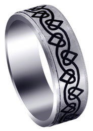 Contemporary Unique Mens Wedding Band | Satin / High Polish Finish (Dylan)