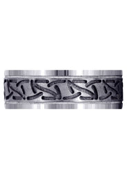 Fancy Carved Contemporary Mens Wedding Band | GB / High Polish Finish (John)