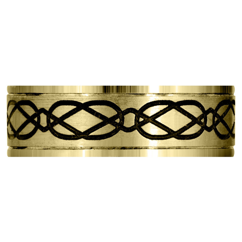 Yellow Gold Ultra Fancy Milled Design Mens Wedding Band | Satin / High Polish Finish (Anthony)