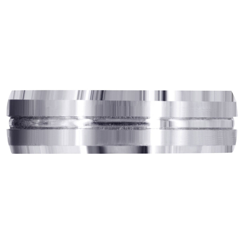 Fancy Carved Contemporary Mens Wedding Band | Satin Finish (Carter)