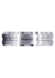 Fancy Carved Contemporary Mens Wedding Band | Satin Finish (Carter)