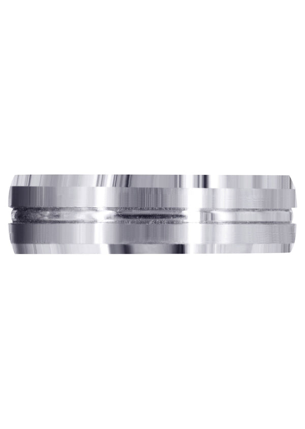 Fancy Carved Contemporary Mens Wedding Band | Satin Finish (Carter)