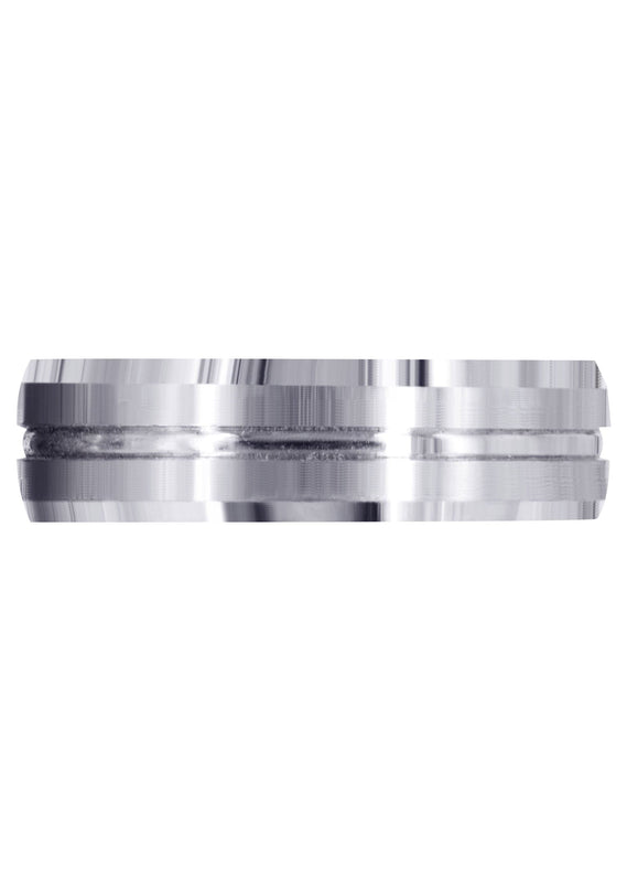 Fancy Carved Contemporary Mens Wedding Band | Satin Finish (Carter)