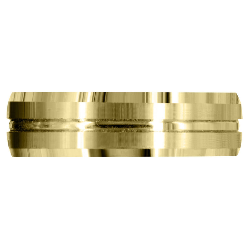 Yellow Gold Fancy Carved Contemporary Mens Wedding Band | Satin Finish (Carter)