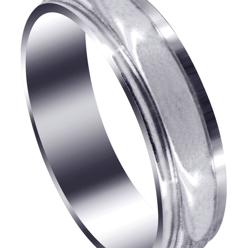 Carved Simple Mens Wedding Band | High Polish Finish (Thomas)