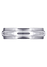 Carved Simple Mens Wedding Band | High Polish Finish (Thomas)