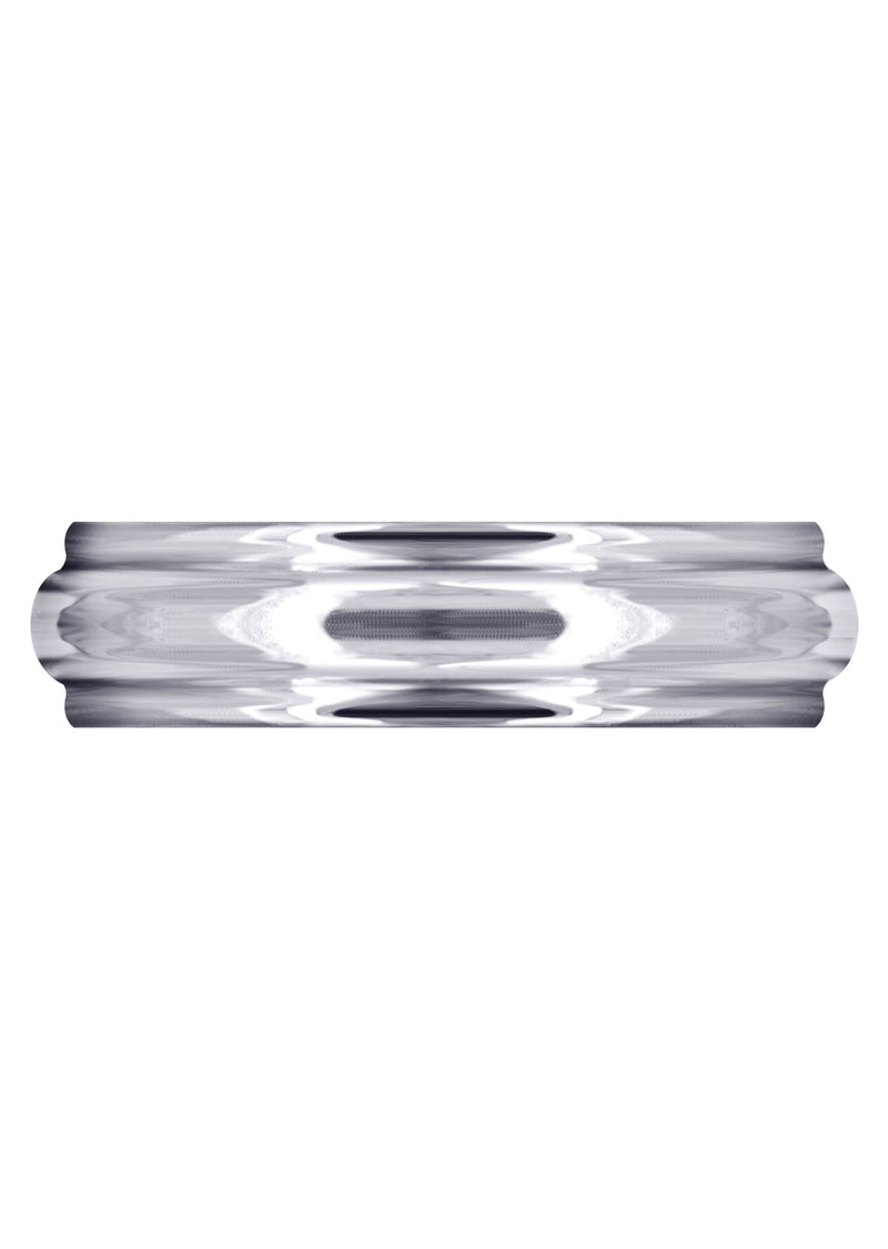 Carved Simple Mens Wedding Band | High Polish Finish (Thomas)