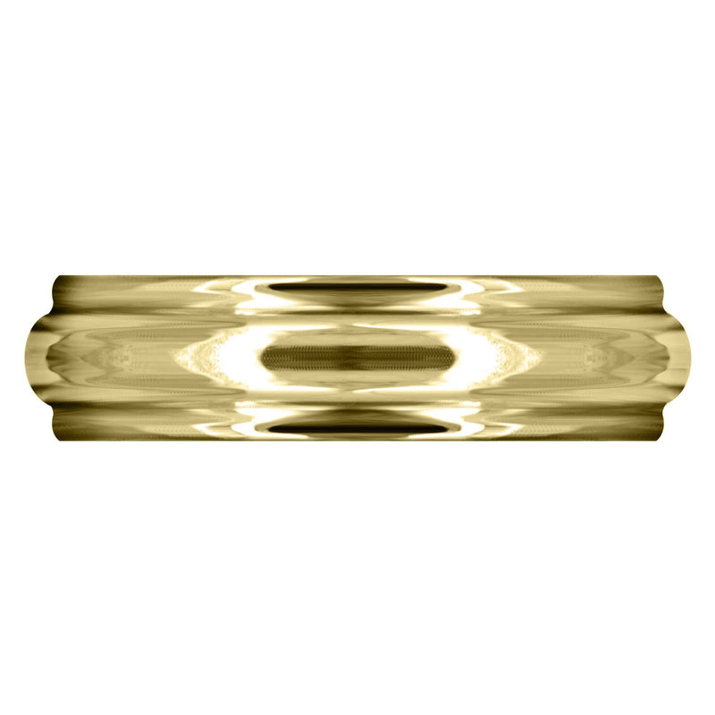 Yellow Gold Carved Simple Mens Wedding Band | High Polish Finish (Thomas)