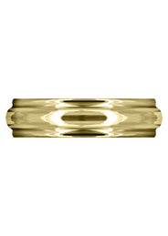 Yellow Gold Carved Simple Mens Wedding Band | High Polish Finish (Thomas)