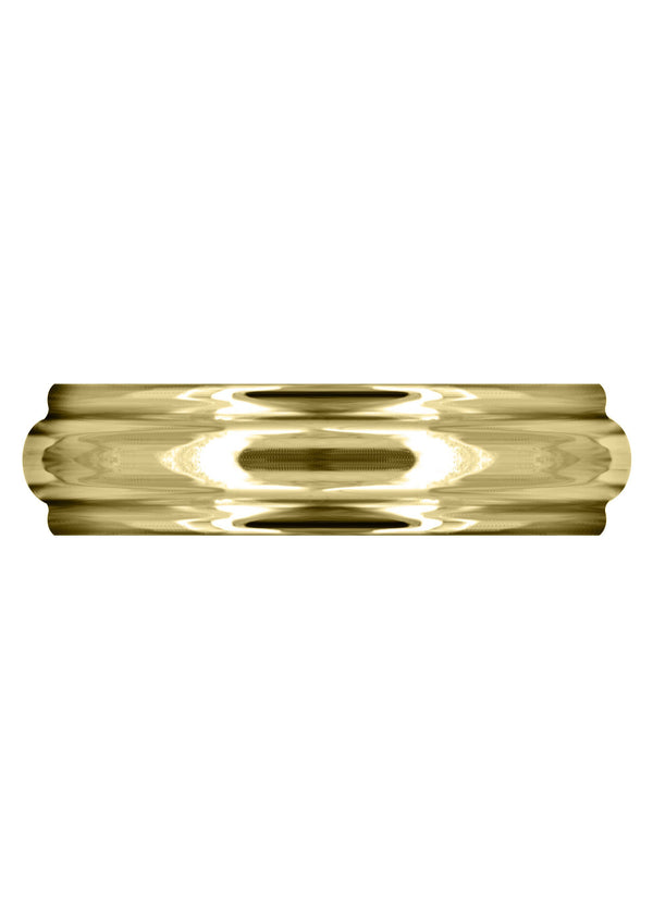 Yellow Gold Carved Simple Mens Wedding Band | High Polish Finish (Thomas)