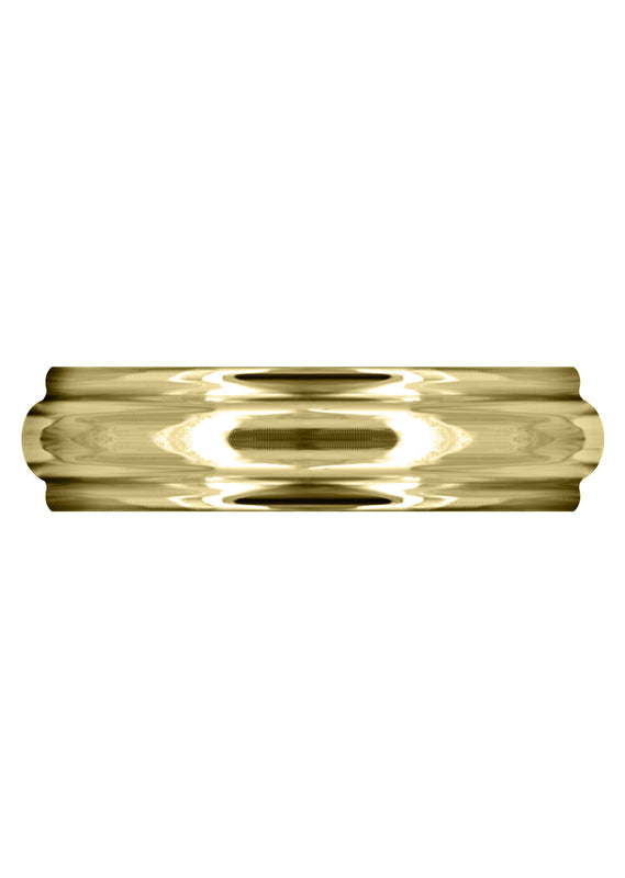 Yellow Gold Carved Simple Mens Wedding Band | High Polish Finish (Thomas)