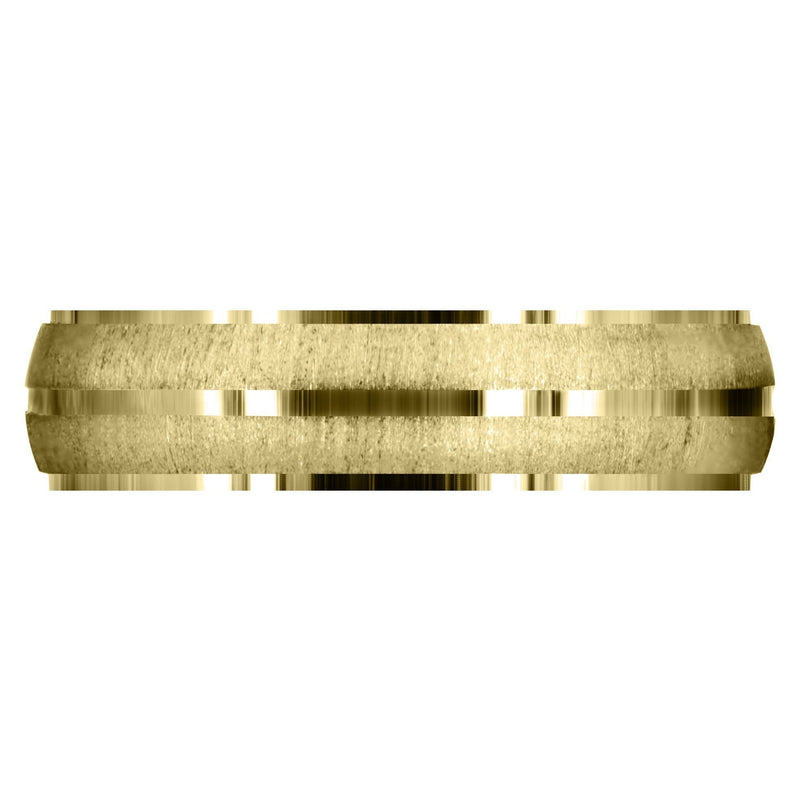 Yellow Gold Carved Simple Mens Wedding Band | Cross Satin Finish (Jordan)