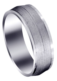 Carved Modern Mens Wedding Band | GB / High Polish Finish (Hudson)