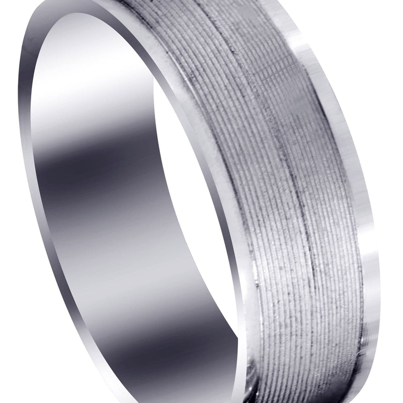Carved Modern Mens Wedding Band | GB / High Polish Finish (Connor)