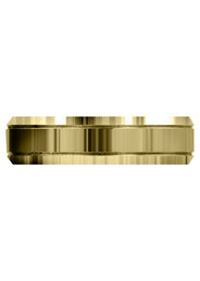 Yellow Gold Carved Simple Mens Wedding Band | High Polish Finish (Cameron)