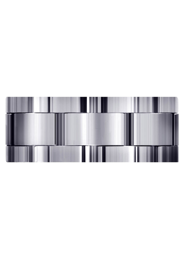 Fancy Carved Contemporary Mens Wedding Band | Satin Finish (Jace)