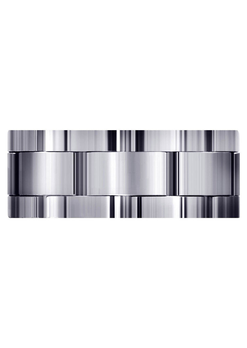 Fancy Carved Contemporary Mens Wedding Band | Satin Finish (Jace)