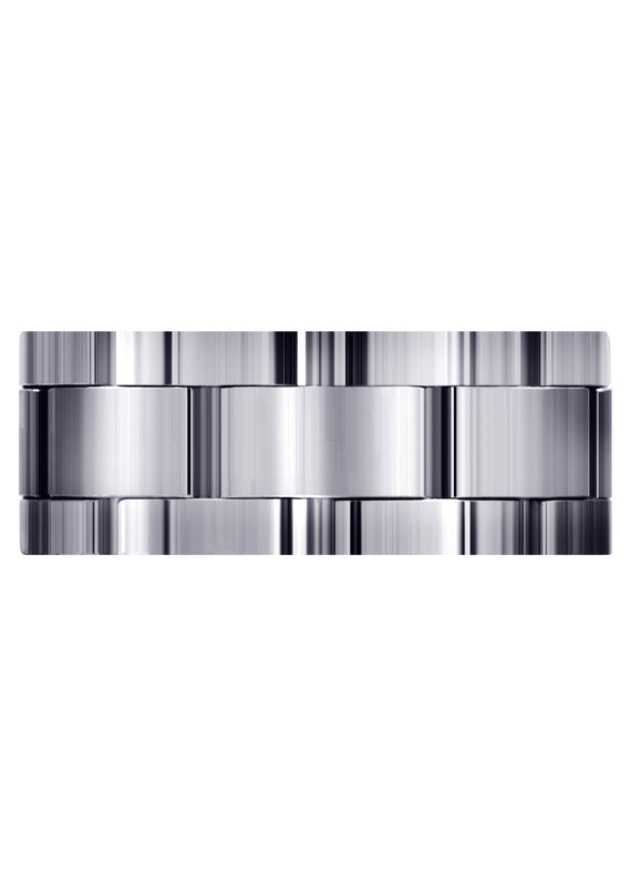 Fancy Carved Contemporary Mens Wedding Band | Satin Finish (Jace)