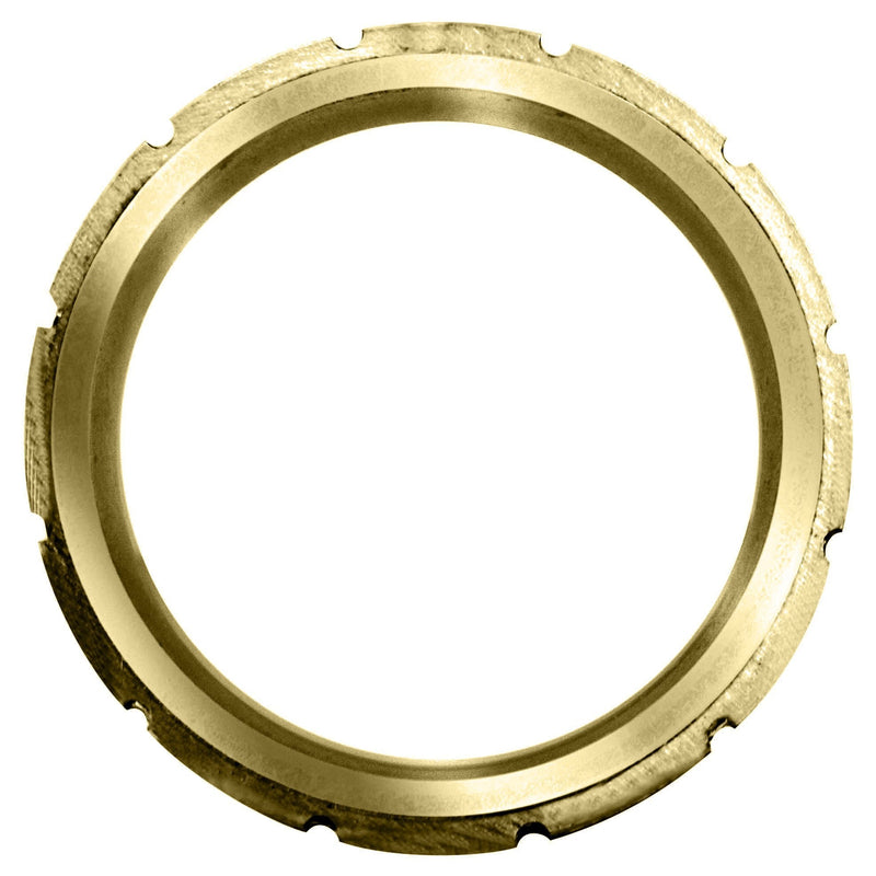 Yellow Gold Fancy Carved Contemporary Mens Wedding Band | Satin Finish (Jace)