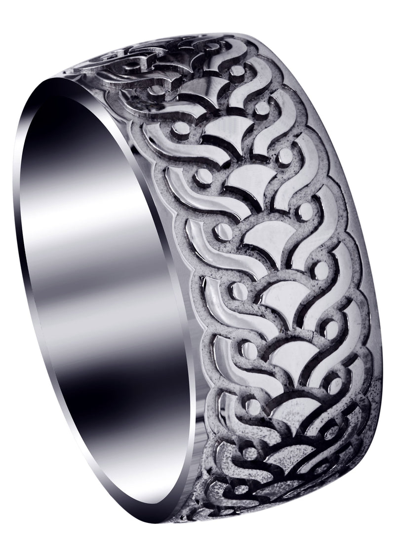 Ultra Fancy Unique Mens Wedding Band | High Polish Finish (Jose)