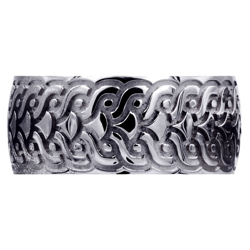 Ultra Fancy Unique Mens Wedding Band | High Polish Finish (Jose)
