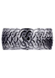 Ultra Fancy Unique Mens Wedding Band | High Polish Finish (Jose)