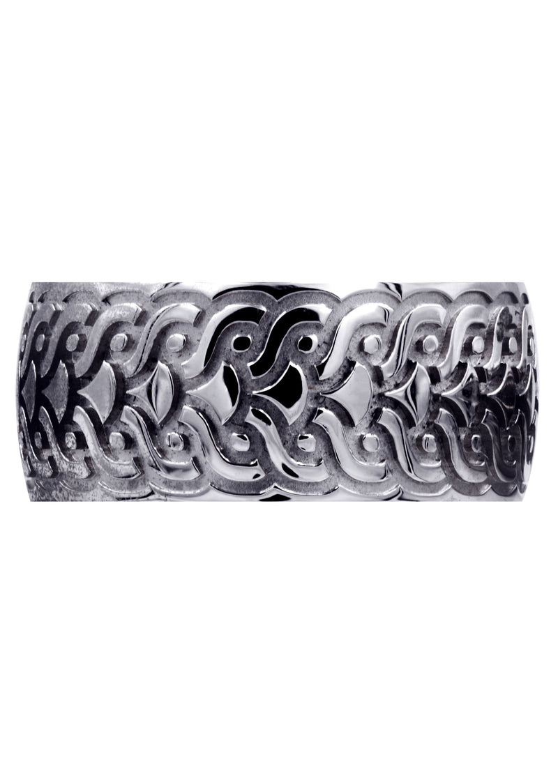 Ultra Fancy Unique Mens Wedding Band | High Polish Finish (Jose)