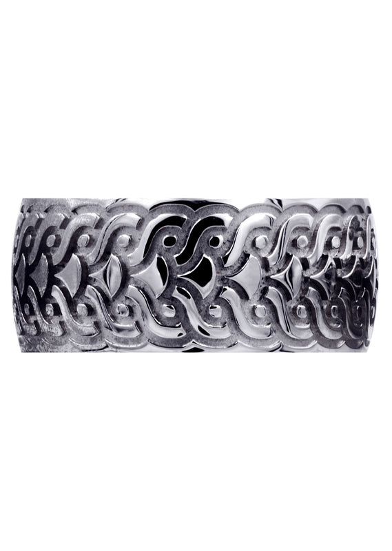 Ultra Fancy Unique Mens Wedding Band | High Polish Finish (Jose)