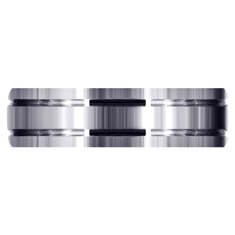 Carved Simple Mens Wedding Band | Satin Finish (Jaxson)