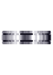Carved Simple Mens Wedding Band | Satin Finish (Jaxson)