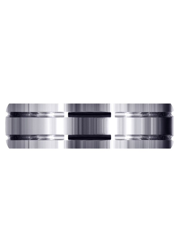 Carved Simple Mens Wedding Band | Satin Finish (Jaxson)
